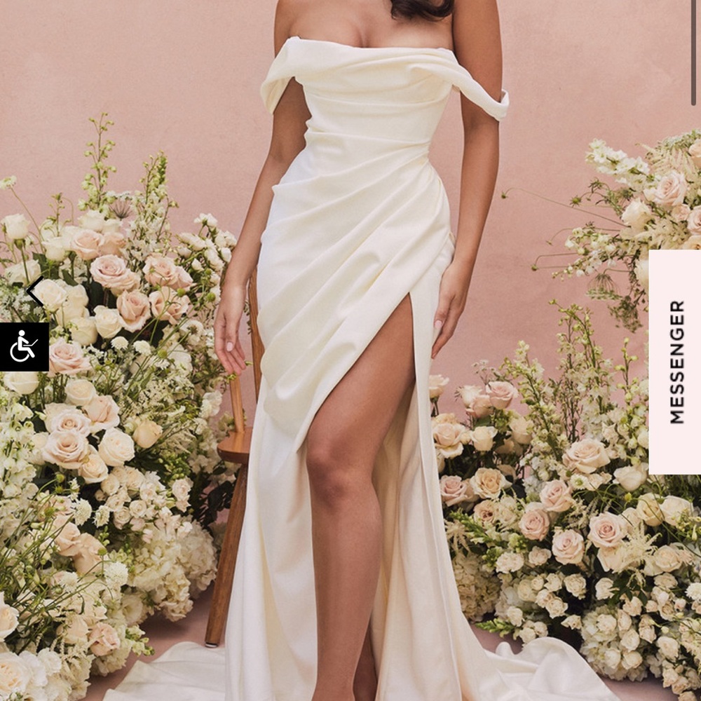 House of CB - DELPHINE 
IVORY DRAPED CORSET BRIDAL GOWN - LIMITED EDITION